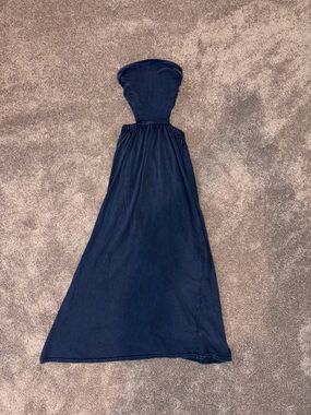 Free People Navy Blue Strapless Maxi Dress